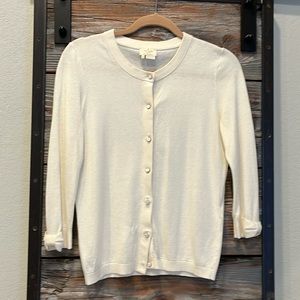 Kate Spade Ivory Cardigan 3/4 sleeve